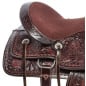 Black Brown Inlay Western Barrel Racer Pleasure Trail Leather Horse Saddle Tack