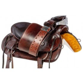110936 Dark Oil Wade Tree Roping Hard Seat Western Leather Ranching Horse Saddle Tack