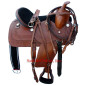 16 Dark Brown Hand Tooled Oiled Leather saddle