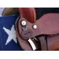 15.5 Tan Tooled Western Saddle W Rough Out Seat