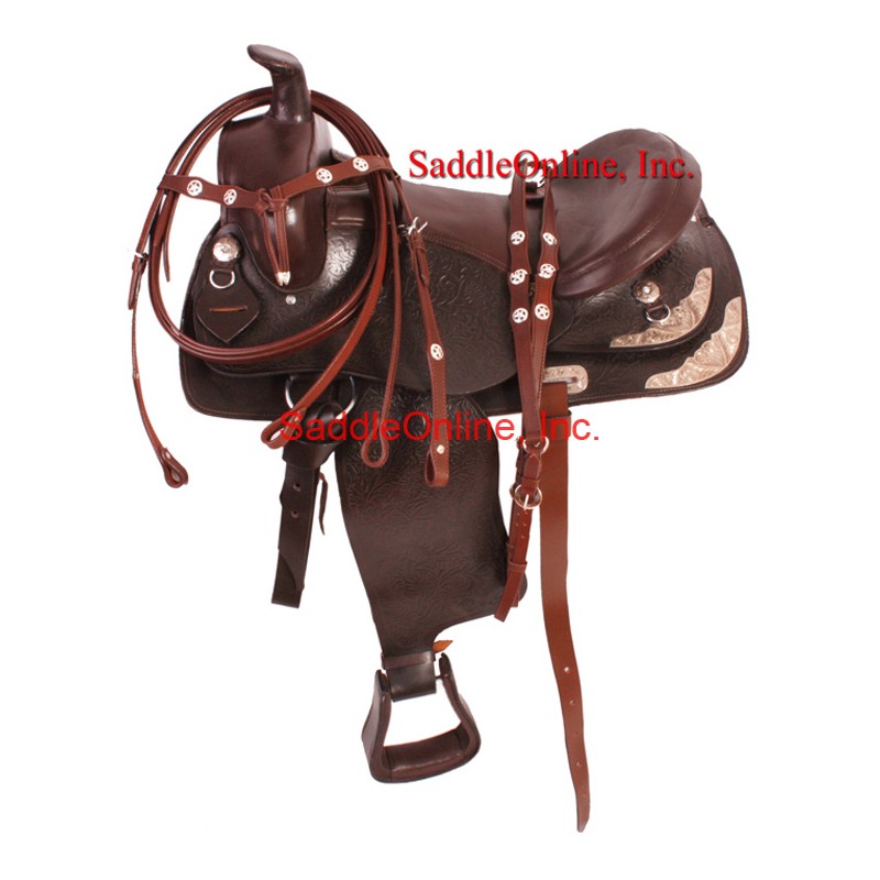 Brown Arabian show saddle W Tack & Leather Seat 17