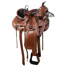 111020 All Purpose Comfy Pleasure Trail Riding Western Leather Horse Saddle Tack Set