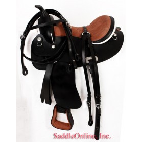 Black  Leather 14 Quarter Horse Saddle W  Tack
