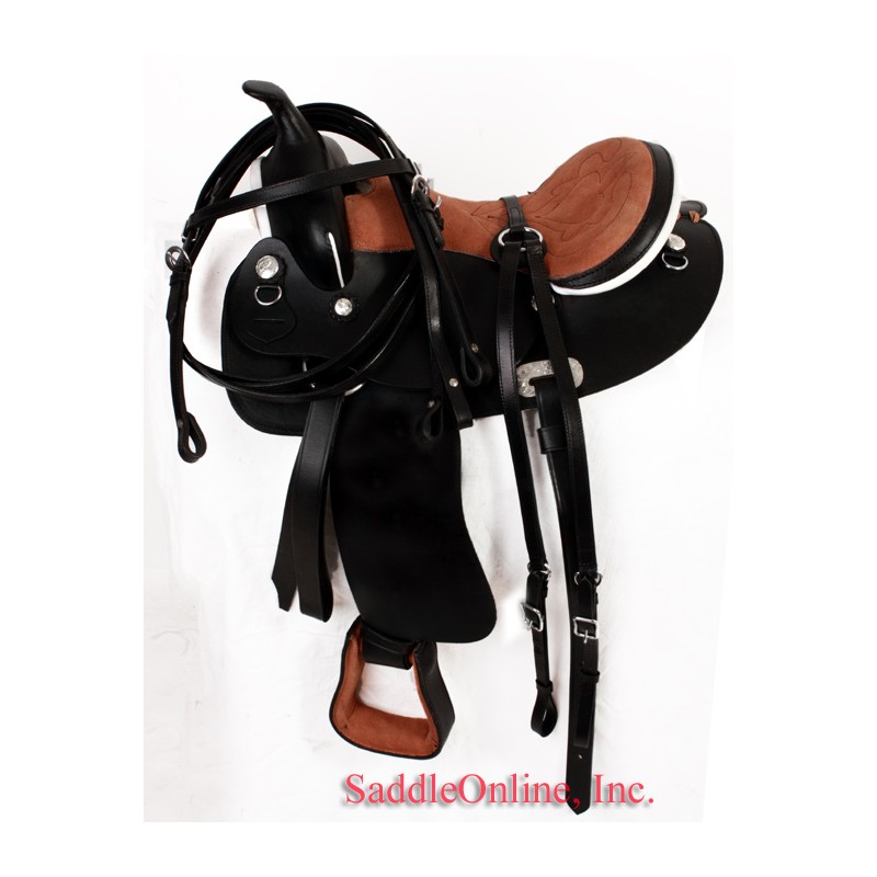 Black  Leather 14 Quarter Horse Saddle W  Tack