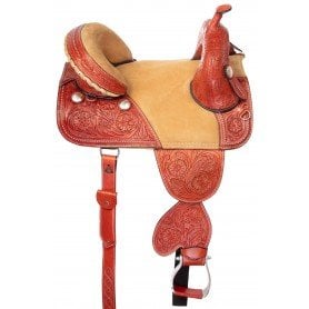111010D Draft Horse Western Treeless Extra Wide Premium Leather Saddle