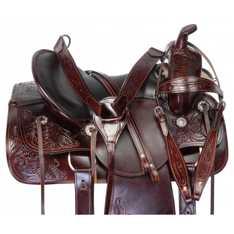 Comfy Premium Leather Horse Saddle Tack Western Trail Endurance Set