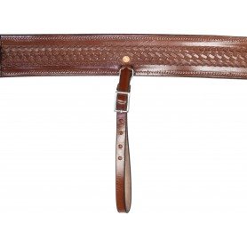 BC037 Western Back Cinch Leather Tooled Horse Saddle Bucking Strap