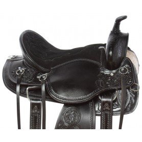 110930G Black Leather Gaited Western Pleasure Trail Riding Horse Saddle Tack Set