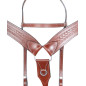 Western Leather Tack Set Headstall Reins Breast Collar Hand Carved Tooling