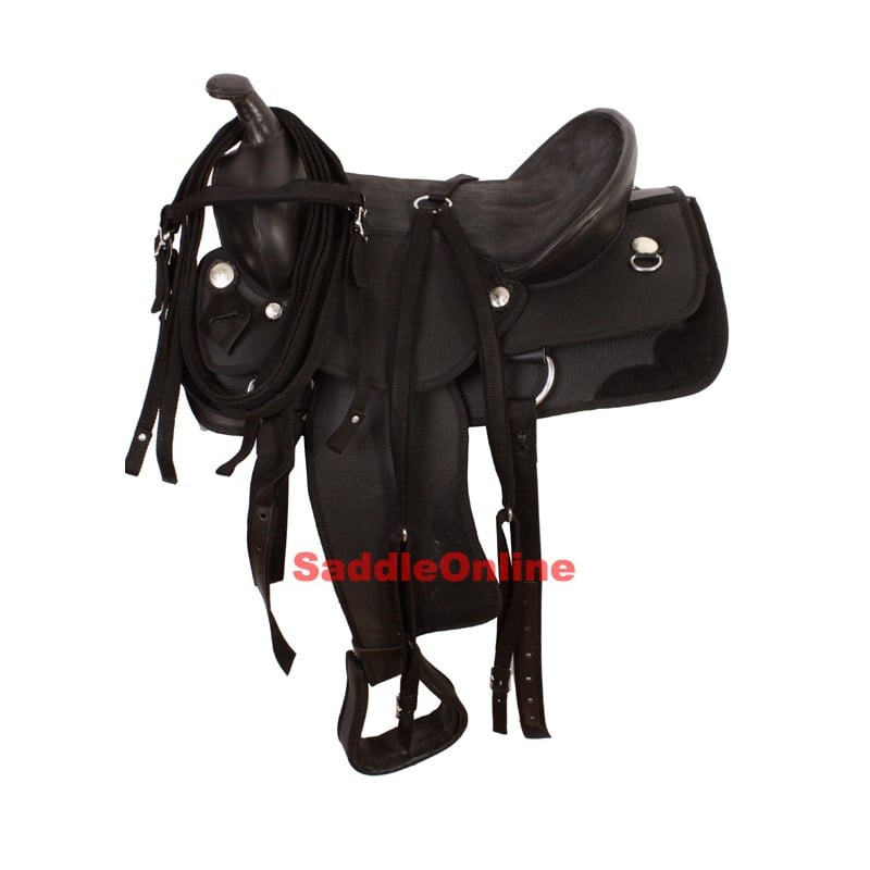 New 15 16 Beautiful Black Cordura Saddle W Tack