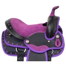10530H Western Purple Synthetic Barrel Racing Youth Kids Horse Saddle Tack Set