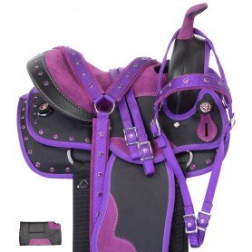 10530 Purple Synthetic Western Pony Youth Kids Saddle 10 13