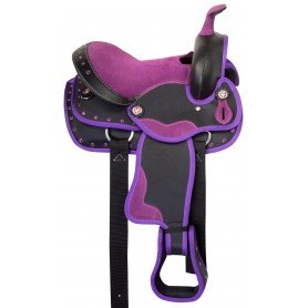 10530 Purple Synthetic Western Pony Youth Kids Saddle 10 13