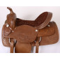 Hand Carved Leather Stunning Western Trail Barrel Saddle