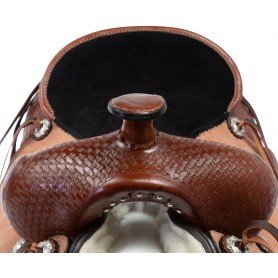 111036 Western Ranching Comfy Trail Hand Carved Leather Horse Saddle Tack Set