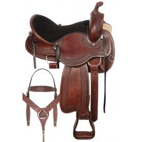 110894G Gaited Round Skirt Comfy Western Tooled Leather Pleasure Trail Horse Saddle Tack