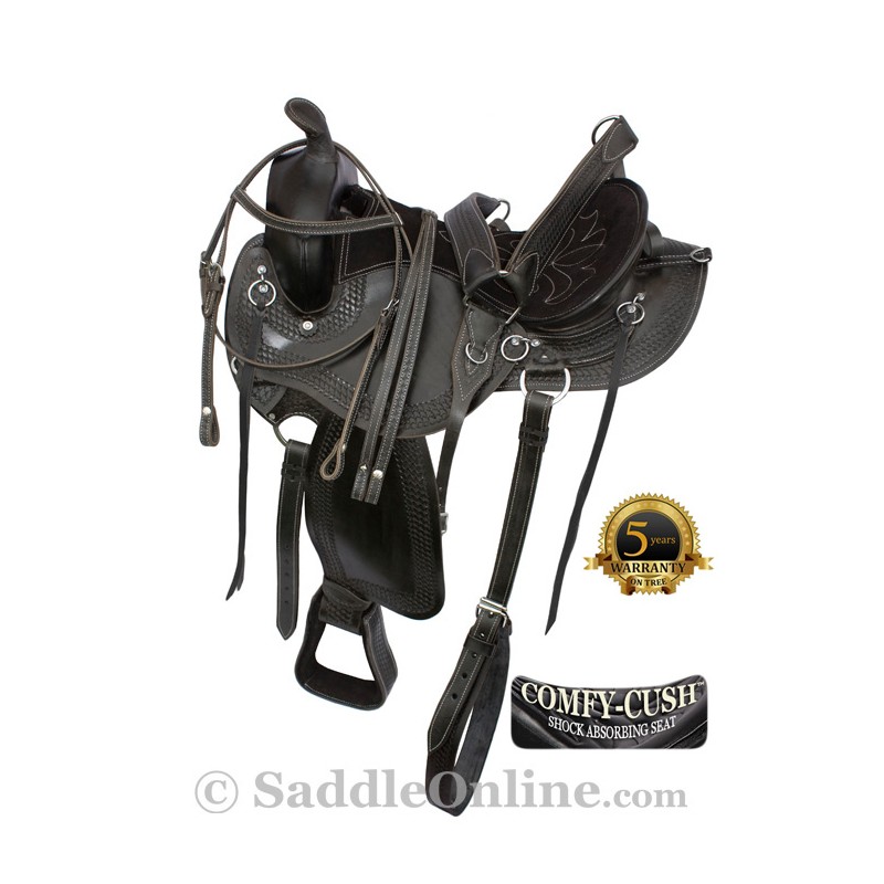 Black Gaited Western Endurance Horse Saddle Tack 16