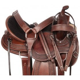 110894 Comfy Cush Round Skirt Western Tooled Leather Pleasure Trail Horse Saddle Tack