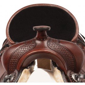 110894 Comfy Cush Round Skirt Western Tooled Leather Pleasure Trail Horse Saddle Tack