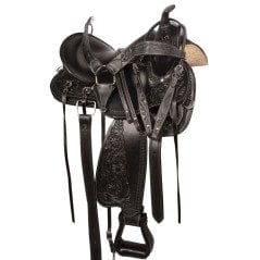 111033G Gaited Tree Comfy Riding Western Tooled Pleasure Trail Leather Horse Saddle Tack Set