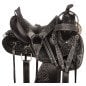 111033 Black Western Hand Carved Comfy Riding Pleasure Trail Leather Horse Saddle Tack Set