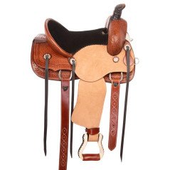110854 Youth Kids Cowboy Ranch Work Roping Western Rough Out Leather Horse Saddle Tack