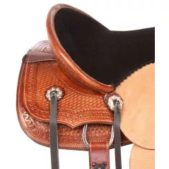 110854 Youth Kids Cowboy Ranch Work Roping Western Rough Out Leather Horse Saddle Tack