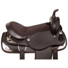 5803 Synthetic Black Texas Star Show Horse Saddle Tack Set