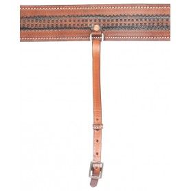 BC050 Antique Oil Basket Weave Western Leather Horse Saddle Back Cinch Bucking Flank Strap Buckle Rear Girth