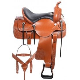 110824 Amazingly Comfortable Western Trail Endurance Premium Leather Horse Saddle Tack Set