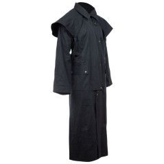 D2101 Premium Black Full Length Australian Duster Coat Waterproof Work Jacket
