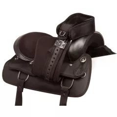 11049 Black Western Pleasure Trail Synthetic Light Weight Horse Saddle Tack Set
