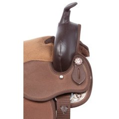 10905 Brown Silver Show Youth Kids Western Horse Saddle Set 12 13