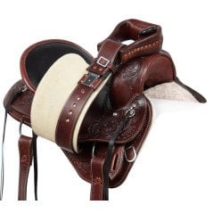 111031 Beautiful Western Hand Carved Extra Comfy Pleasure Trail Leather Horse Saddle Tack Set