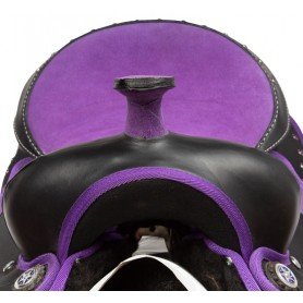 11045 Purple Crystal Show Western Barrel Trail Synthetic Horse Saddle Tack