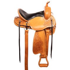 110826G Tooled Western Leather Comfy Pleasure Trail Quarter Horse Saddle Tack