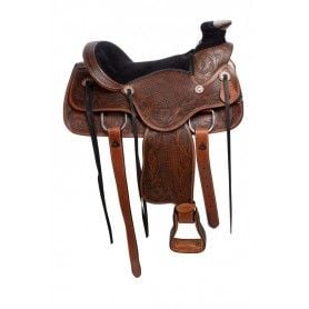 111061 Classic Western Trail Riding Wade Tree Leather Horse Saddle Tack Set 16