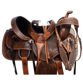 111062 New Classic Western Pleasure Trail All Purpose Leather Horse Saddle Tack Set