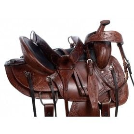 111064 Western Pleasure Trail Endurance Leather Horse Saddle Tack Set