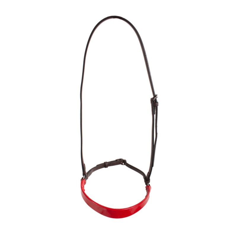 RED ENGLISH LEATHER SHOW SADDLESEAT BROWBAND