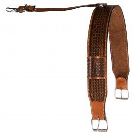 BC054 Horse Saddle Back Cinch Western Leather Flank Antique Oil Buckle