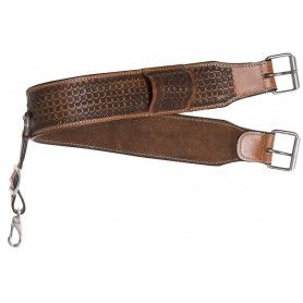 BC054 Horse Saddle Back Cinch Western Leather Flank Antique Oil Buckle