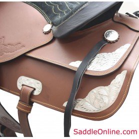 16 17 18 NEW LEATHER SHOW SADDLE WITH SHOW TACK