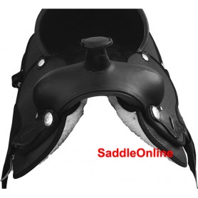 Black Synthetic Saddle QH Bars Tack 14