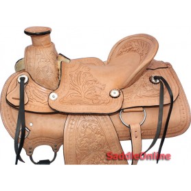 16 Exquisite Heavily Tooled Ranch Work Saddle W Tack