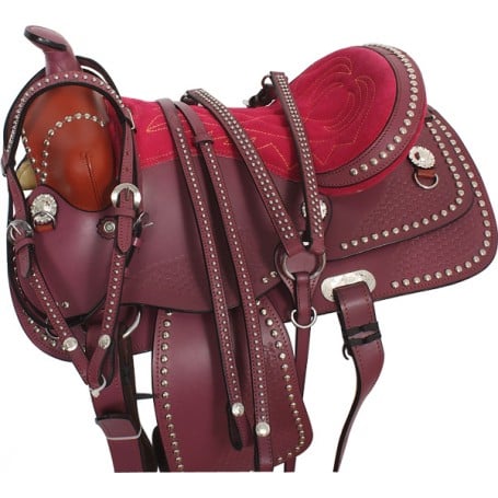 New Pretty Pink Studded Show Saddle Tack 13