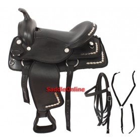 Black Synthetic 16 Western Show Saddle