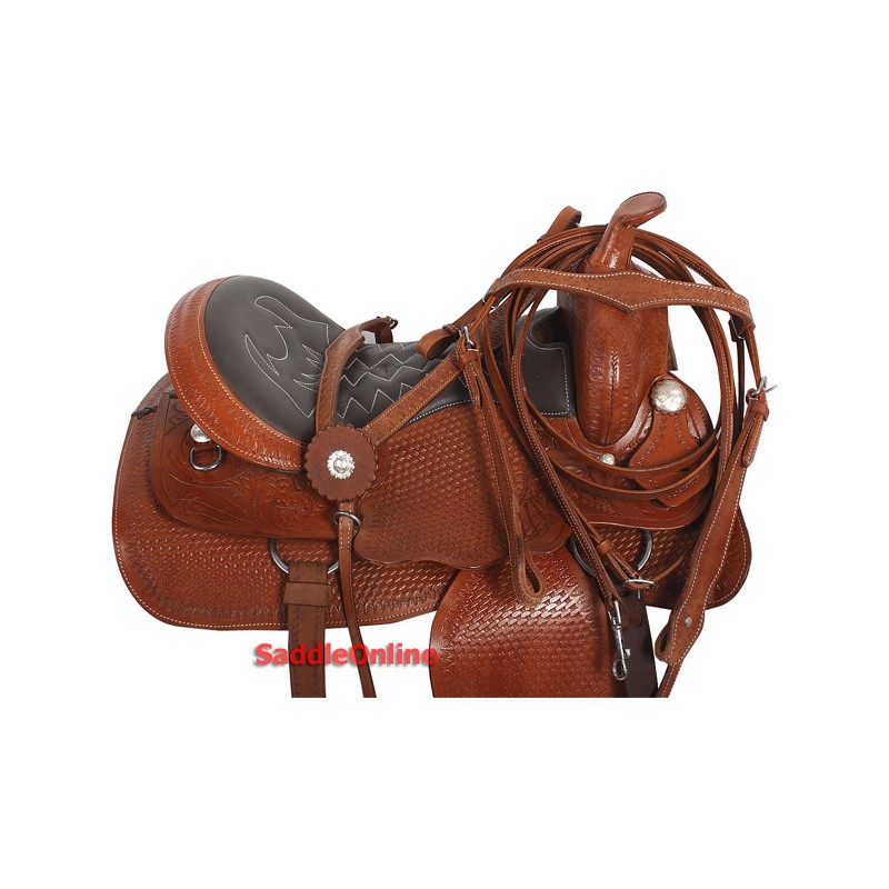 Leather Western Horse Saddle Tack 15