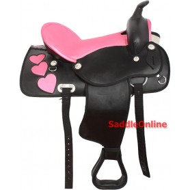 Pink Black Synthetic Horse Saddle Tack Set 18