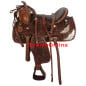 Brown Leather Seat Tooled Texas Star Show Saddle